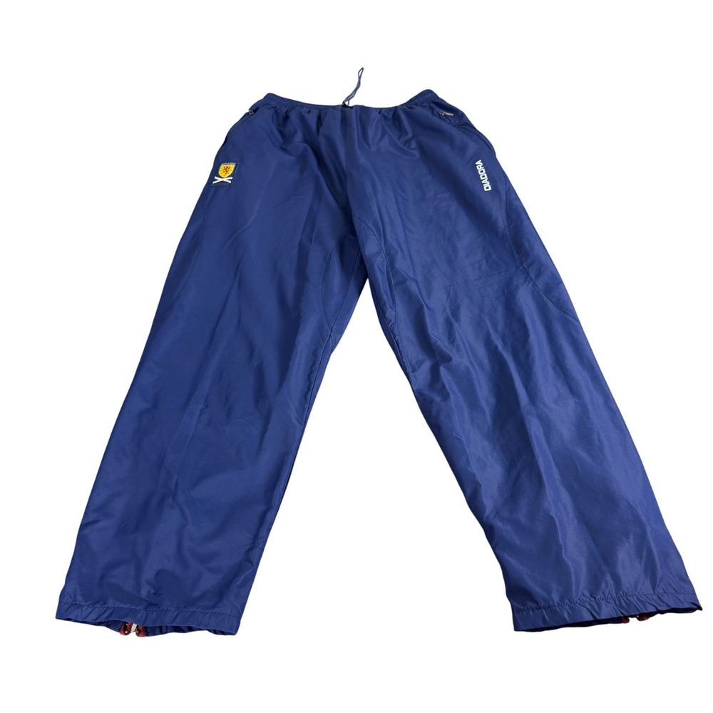 Diadora Scotland FA National Team Soccer Pants Mens Medium Blue Windbreaker Socc